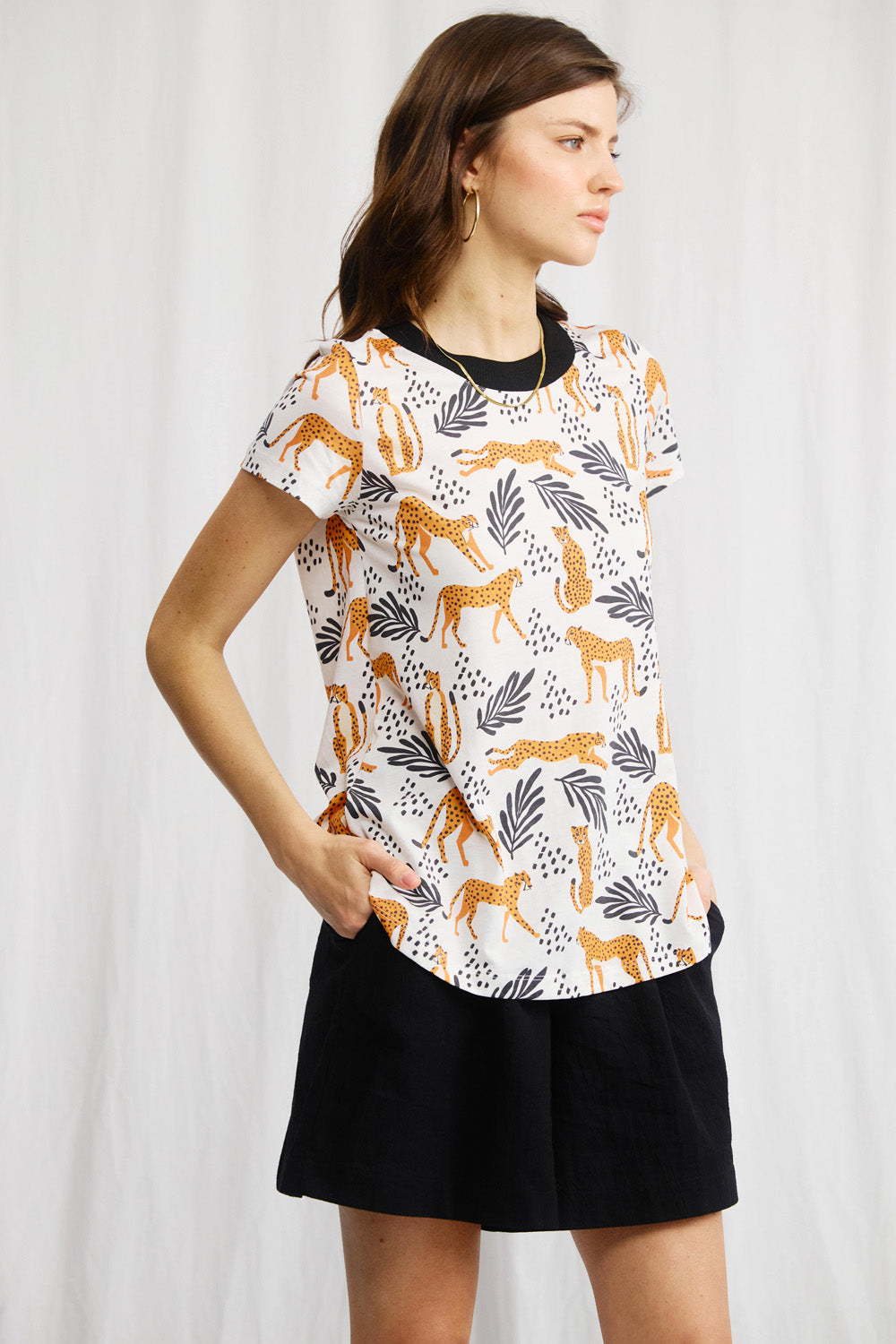 Brown striped t-shirt