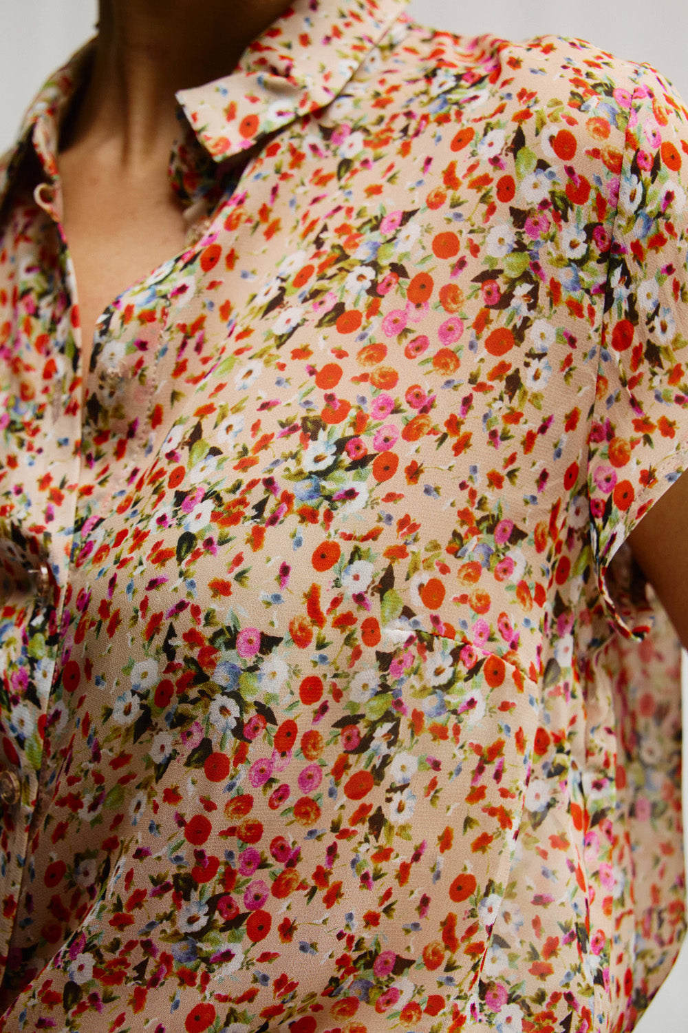 Sherry linen shirt with stripe print
