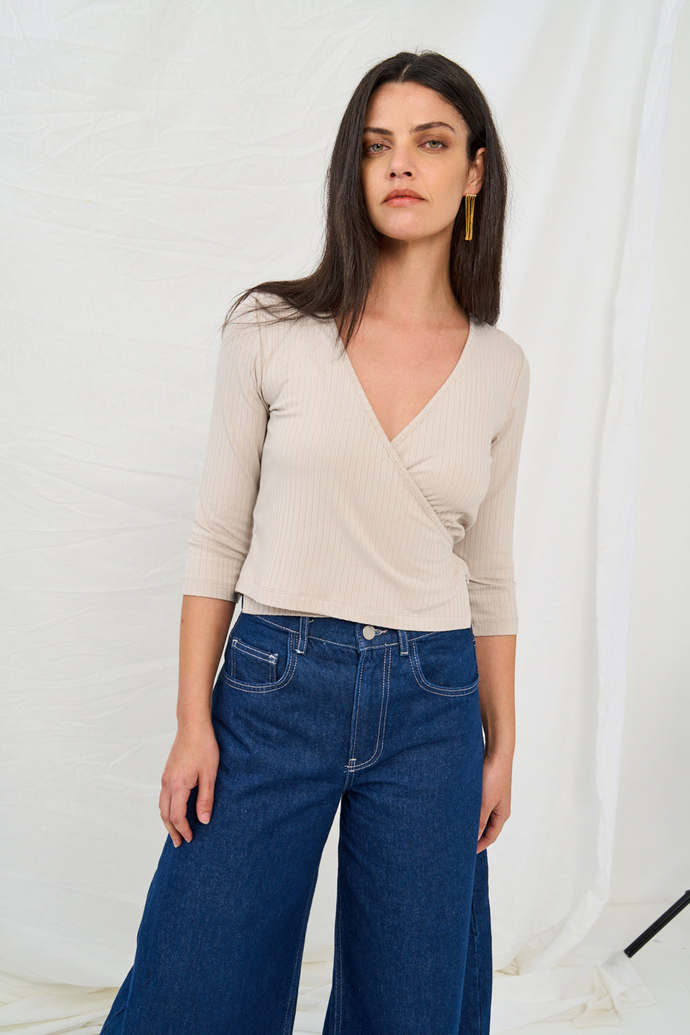 סריג דיאן קצר בצבע אבן