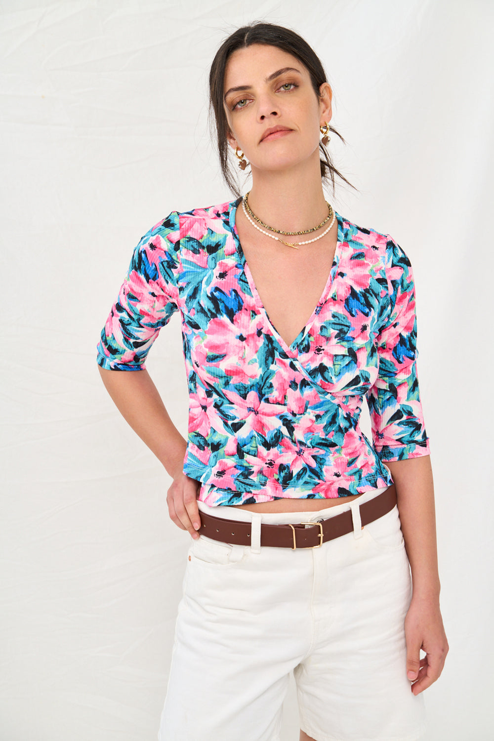 סריג דיאן קצר פרחוני