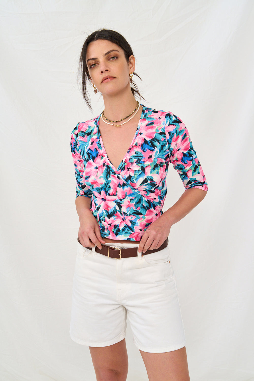 סריג דיאן קצר פרחוני