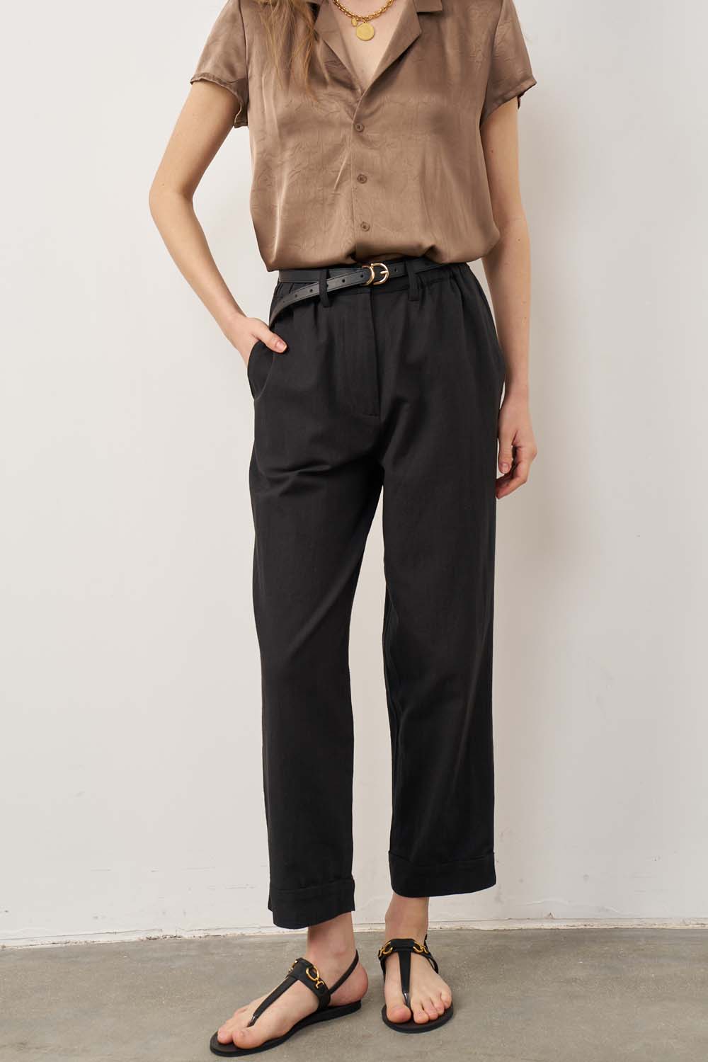 Eve linen pants in clear color