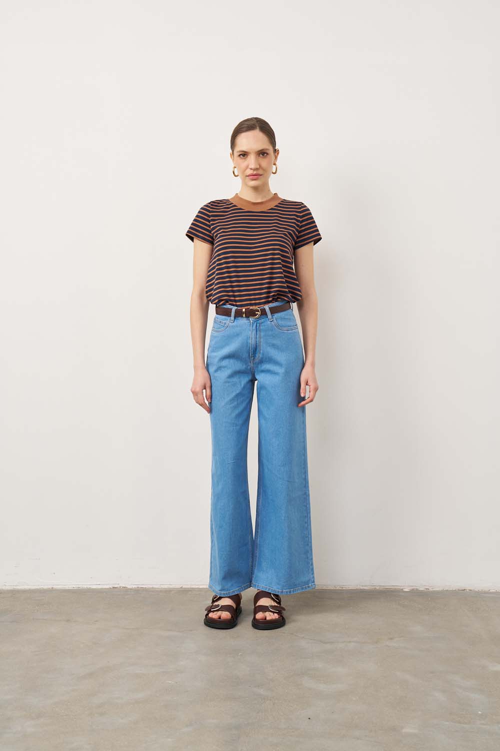 Brown striped t-shirt
