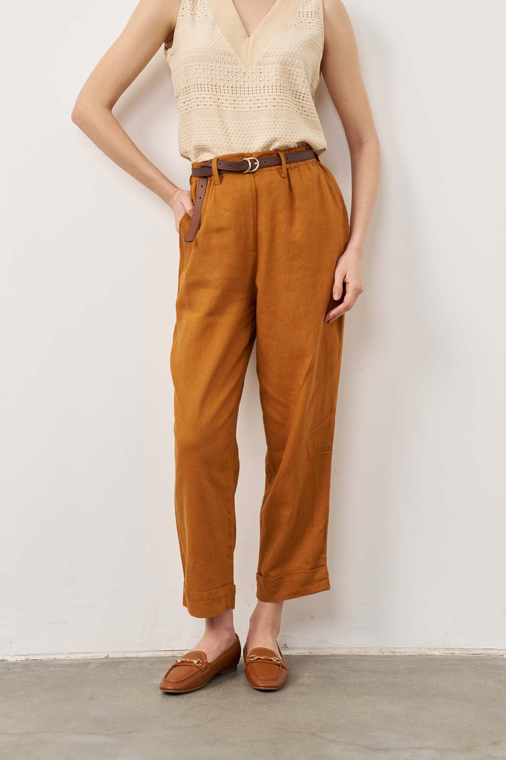 Eve linen pants in clear color