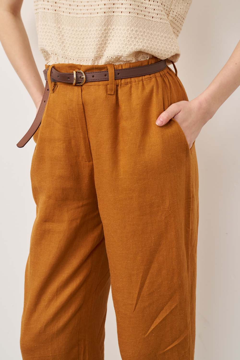 Eve linen pants in clear color
