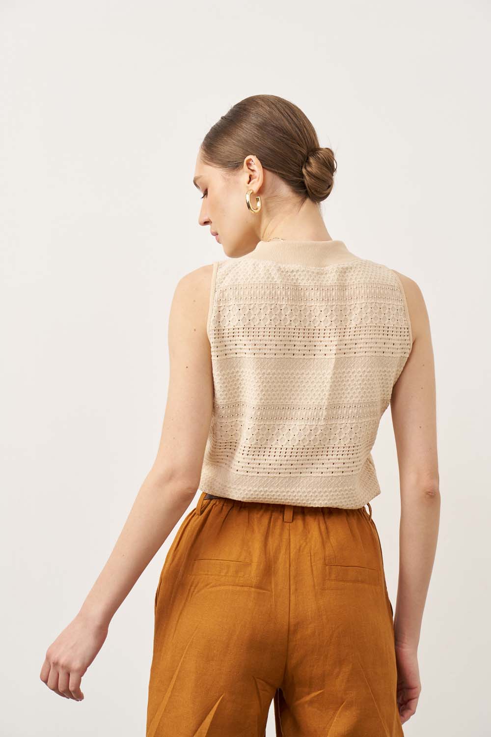 Sandra beige striped shirt