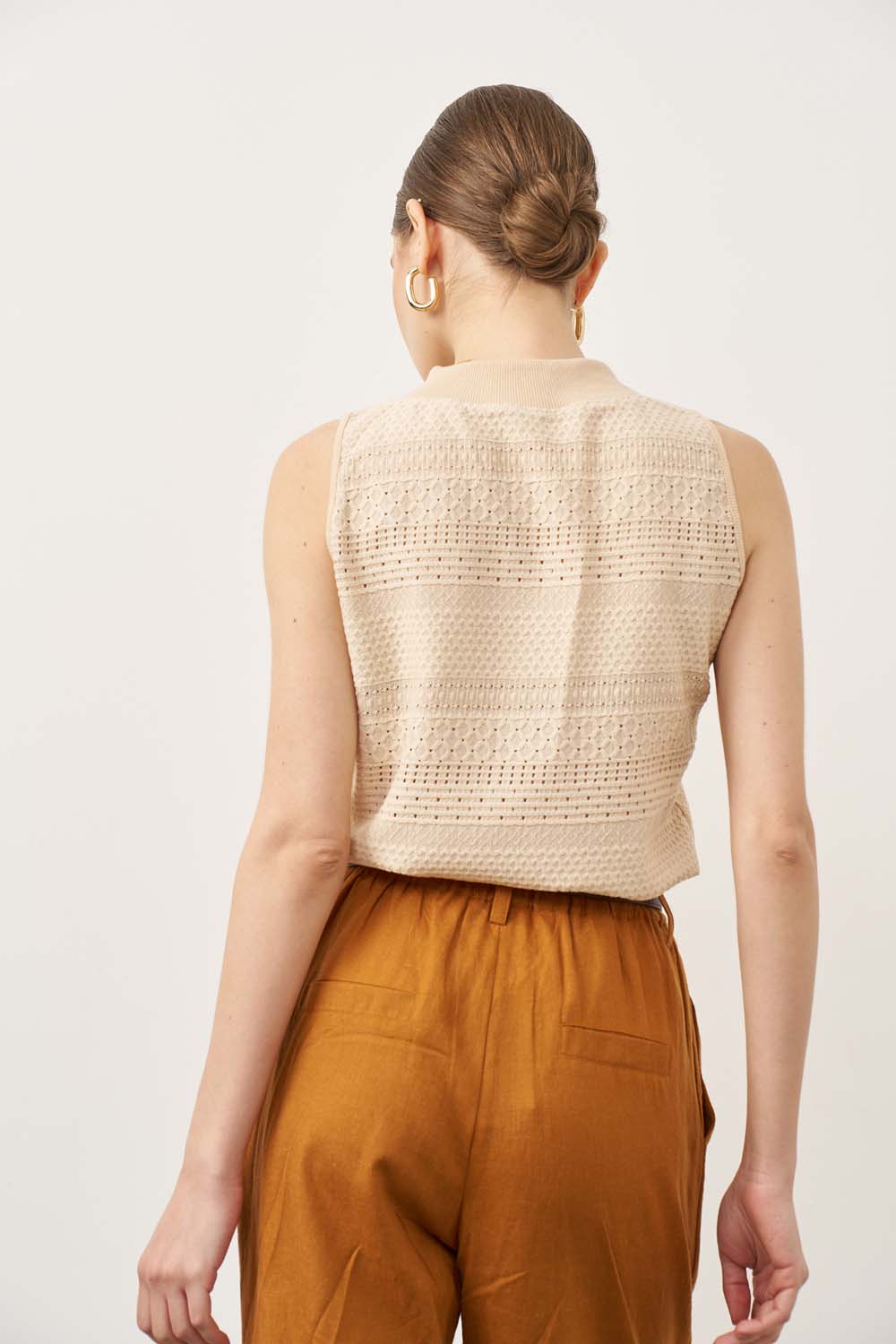 Sandra beige striped shirt
