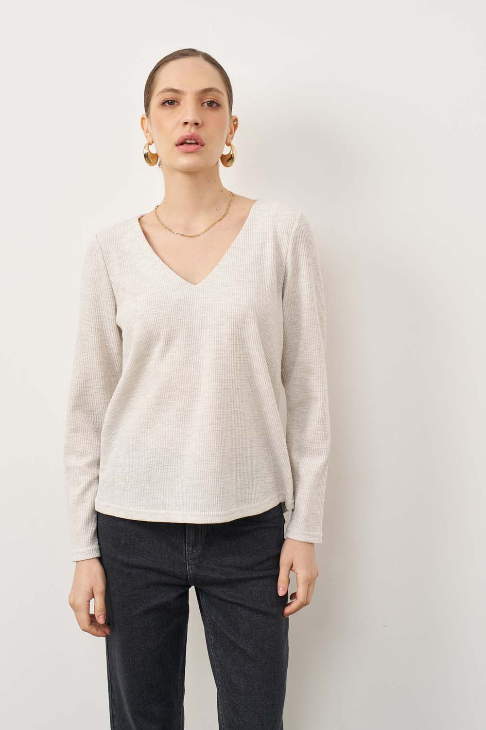 Veronica waffle brick shirt