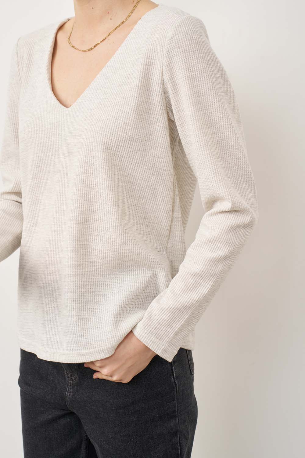 Veronica waffle brick shirt
