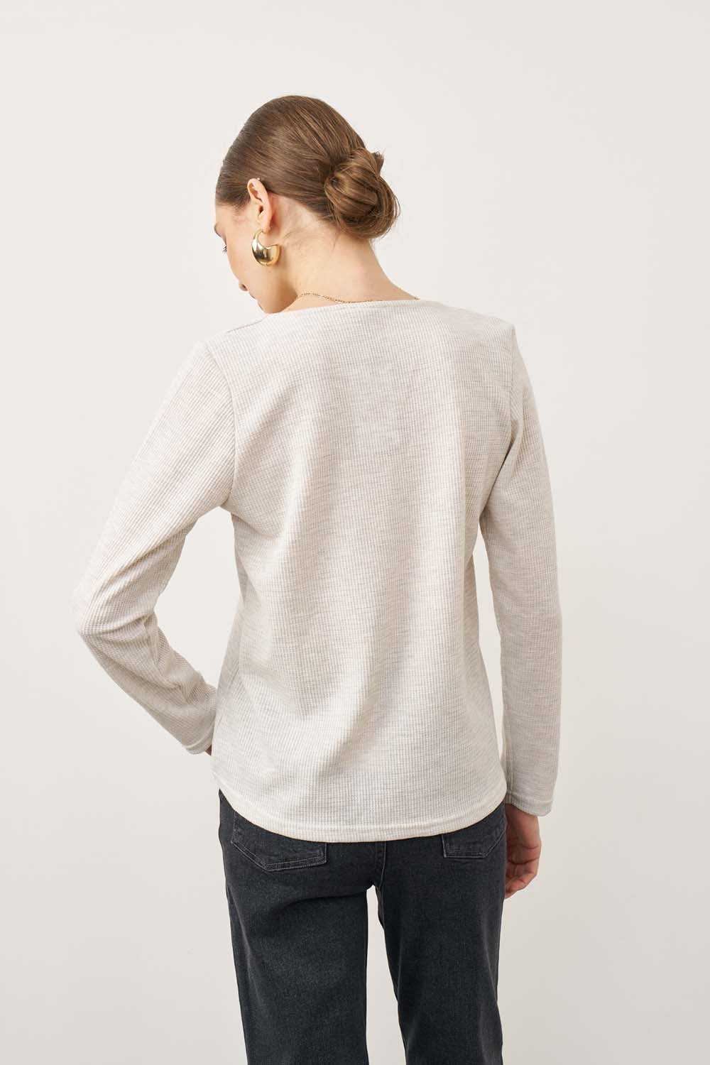 Veronica waffle brick shirt