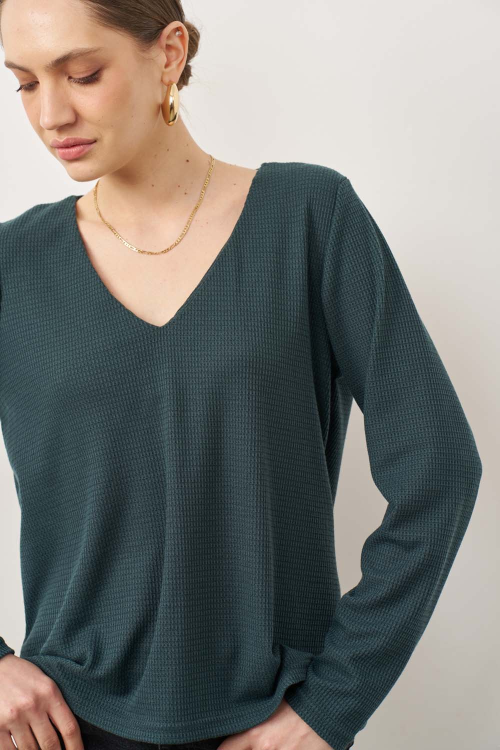Veronica waffle brick shirt