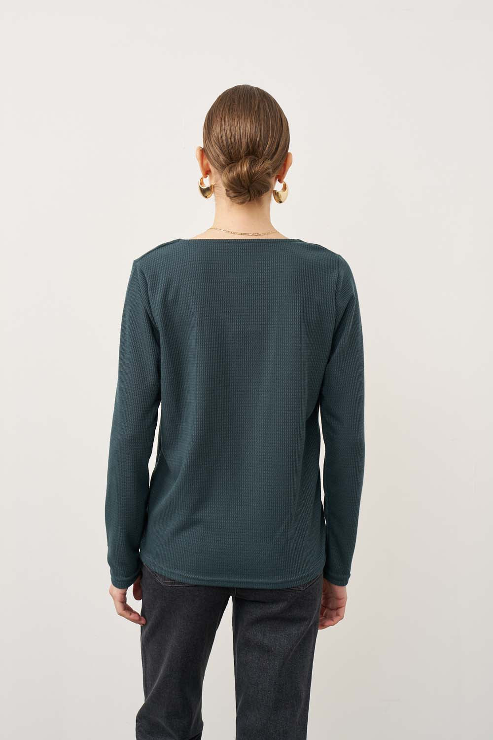 Veronica waffle brick shirt
