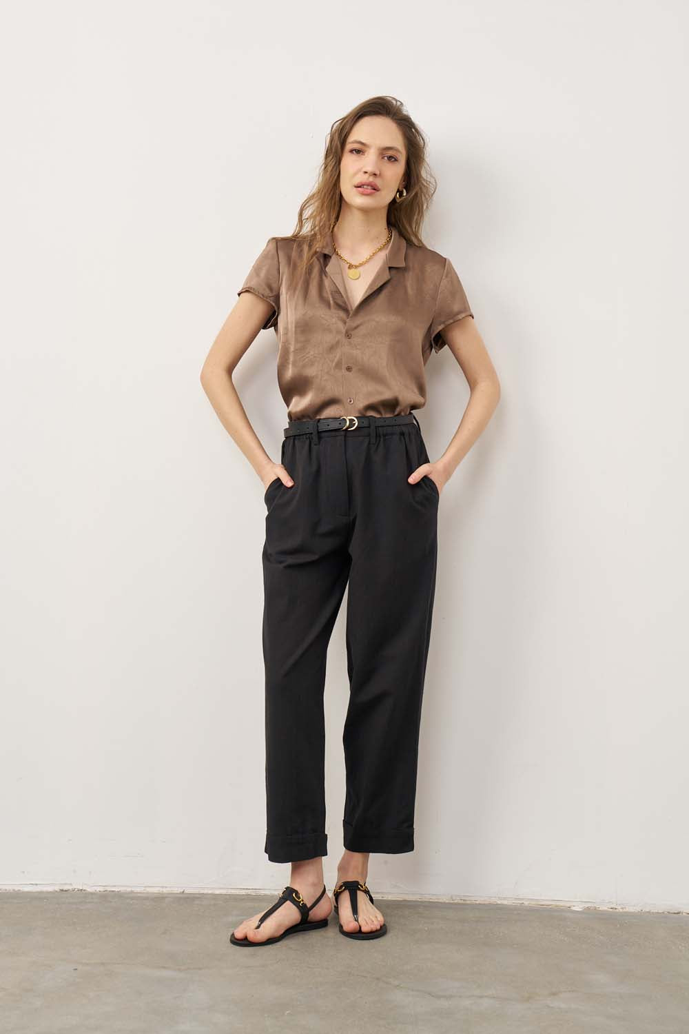 Eve linen pants in clear color