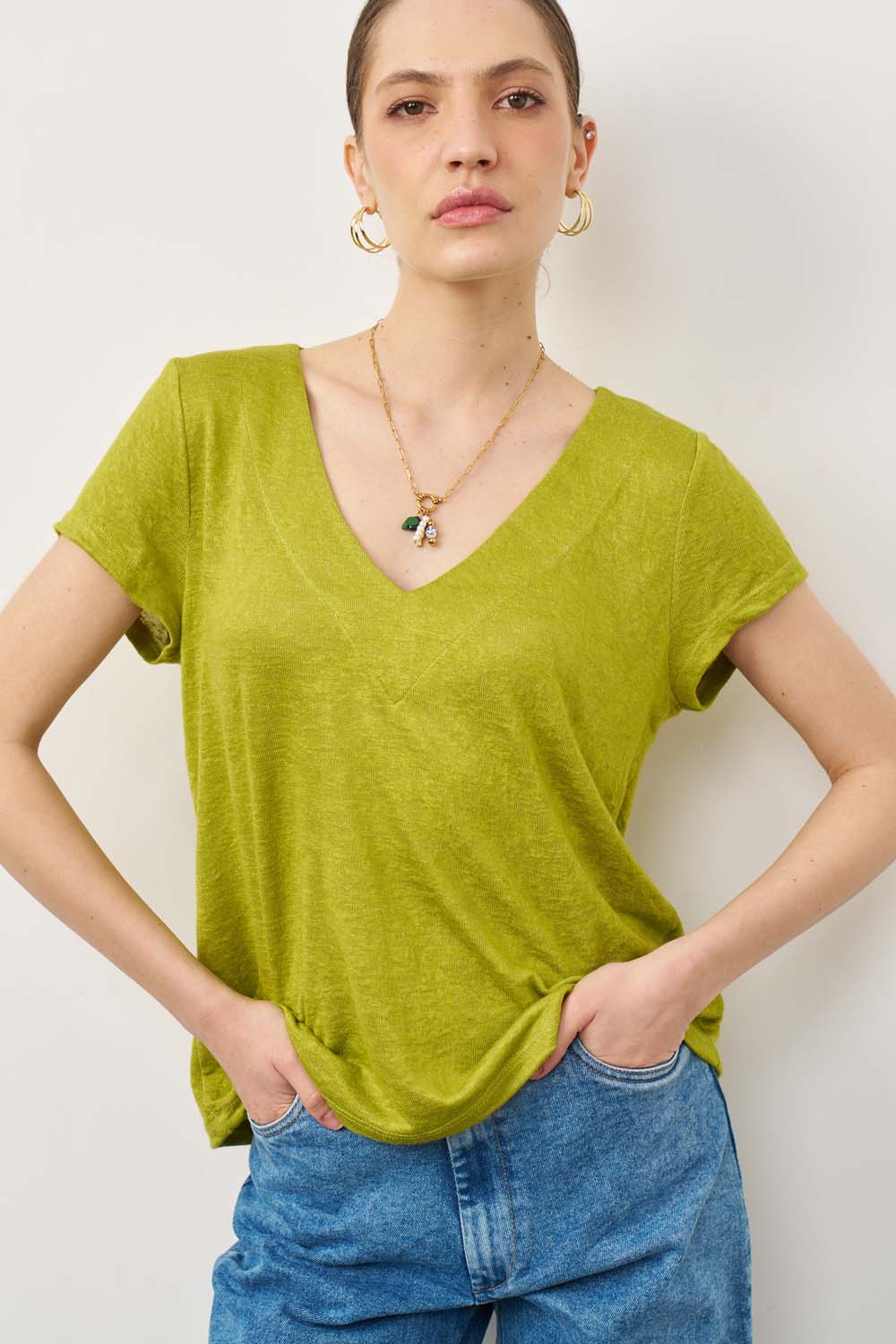 Veronica black linen shirt