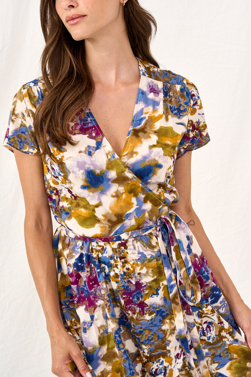 Light printed bridesmaid dress