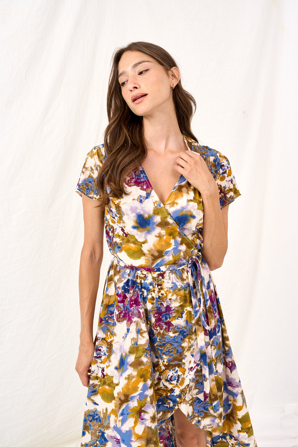 Light printed bridesmaid dress