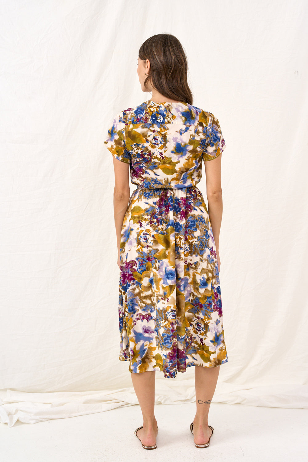 Light printed bridesmaid dress