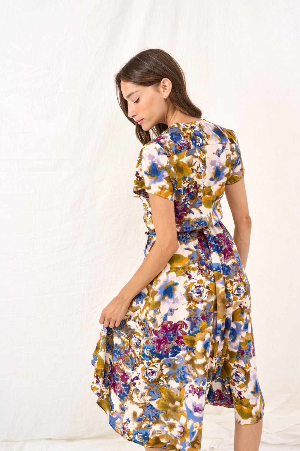 Light printed bridesmaid dress