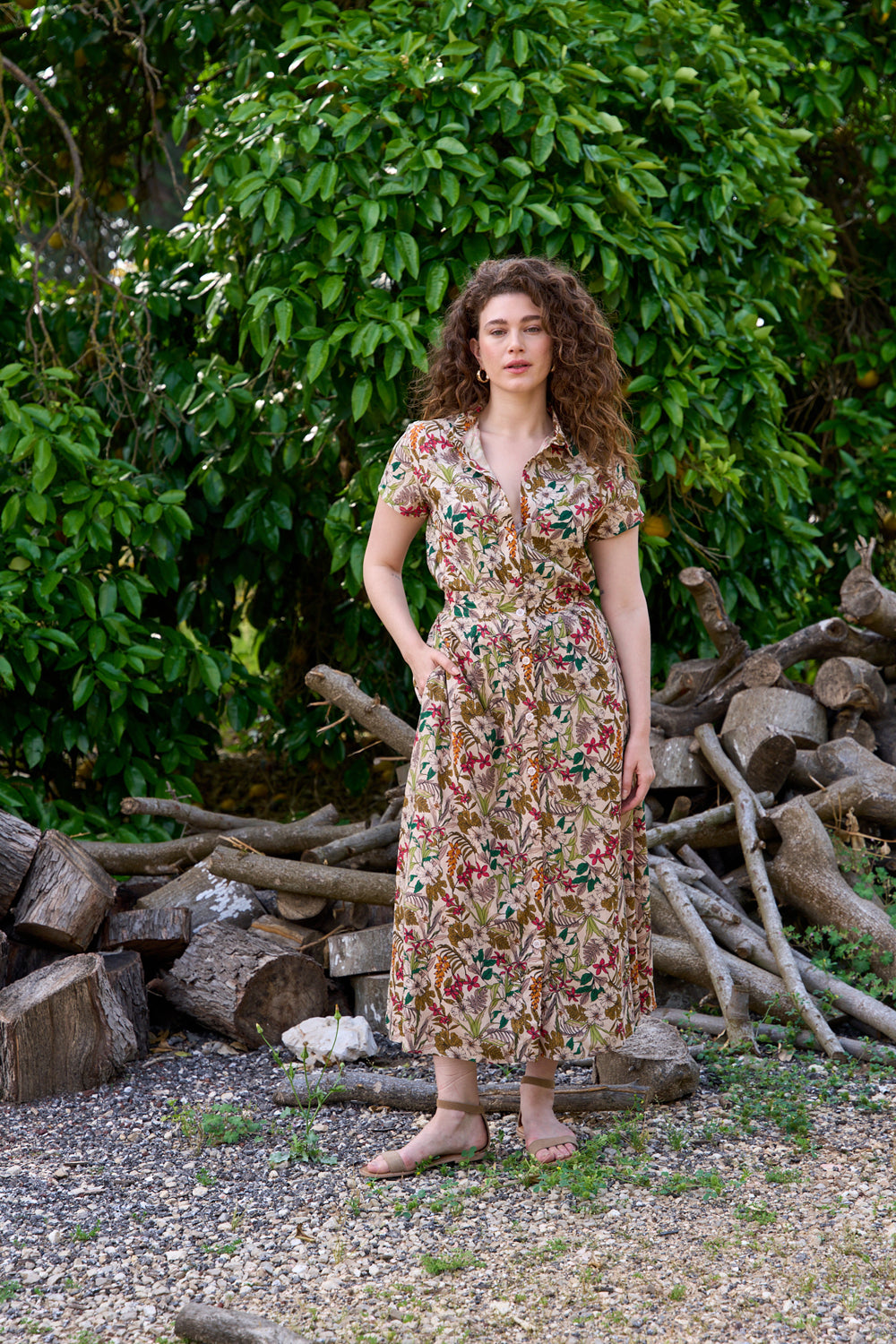 חצאית האני הדפס פרחים