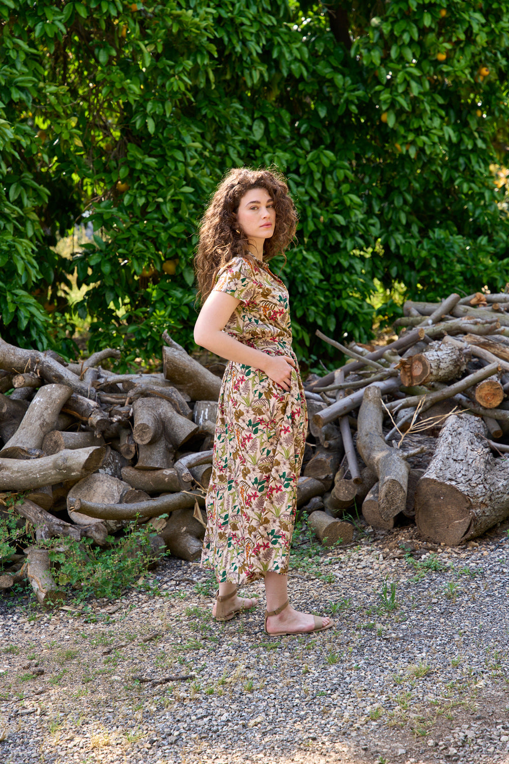 חצאית האני הדפס פרחים