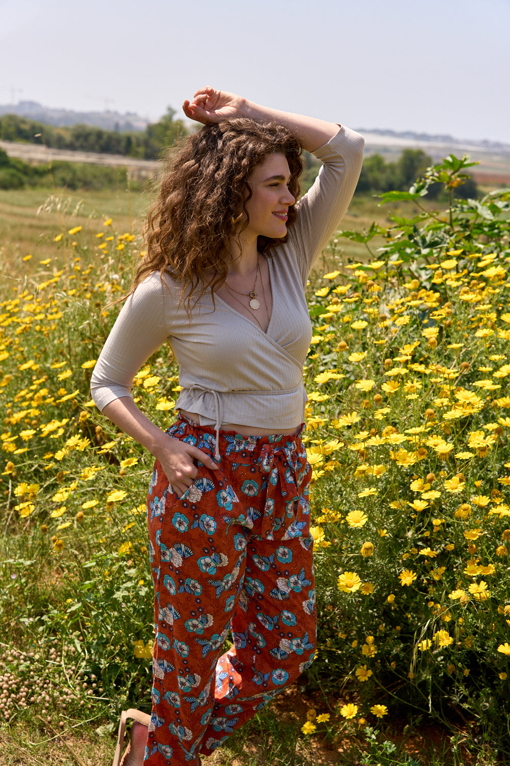 מכנסיים פאלומה פרחים