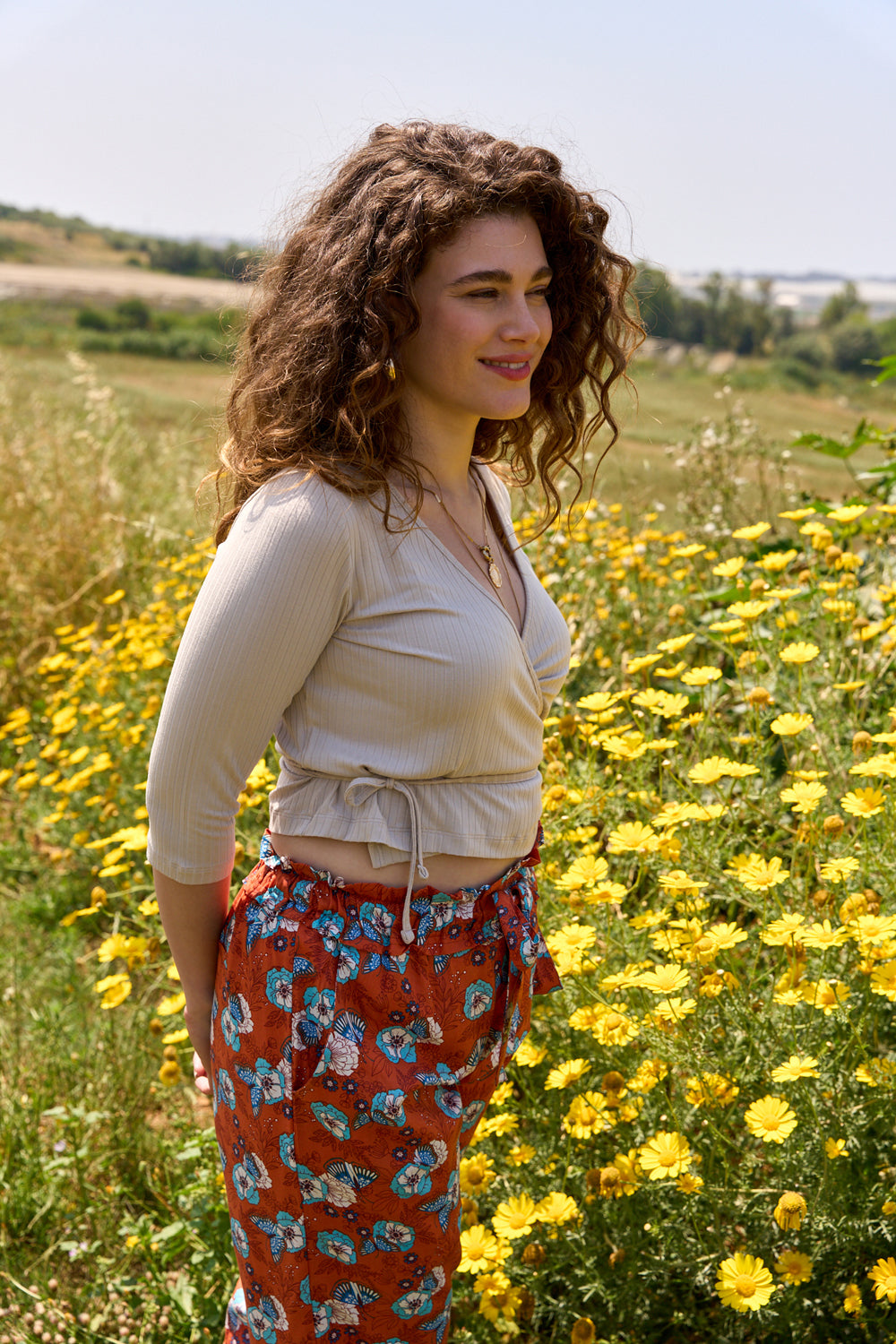 סריג דיאן קצר בצבע אבן