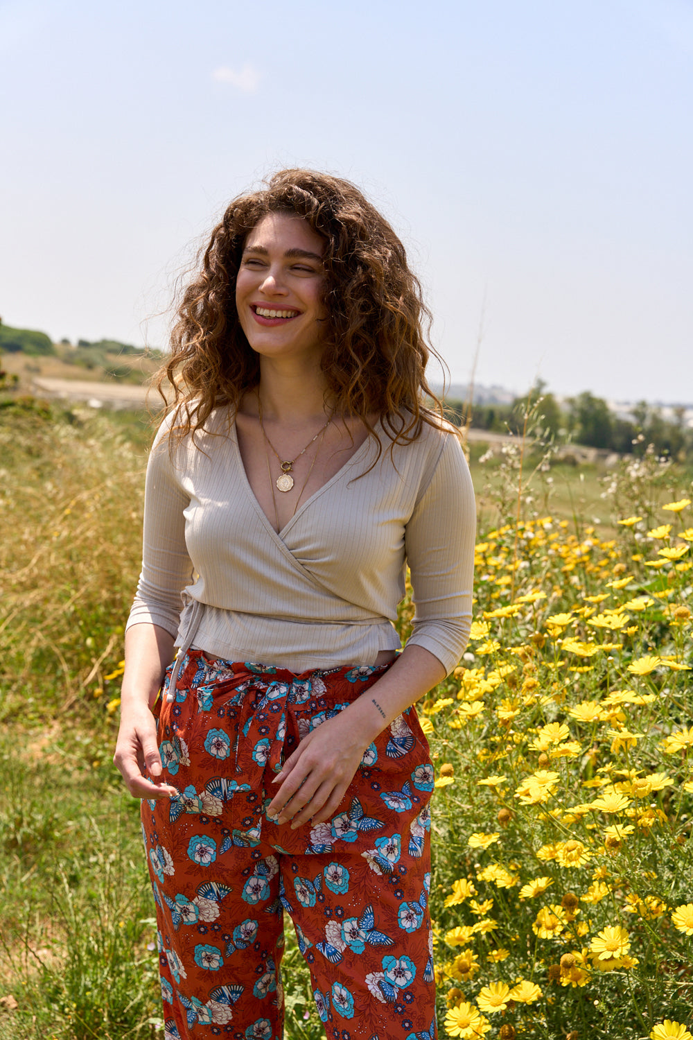 מכנסיים פאלומה פרחים
