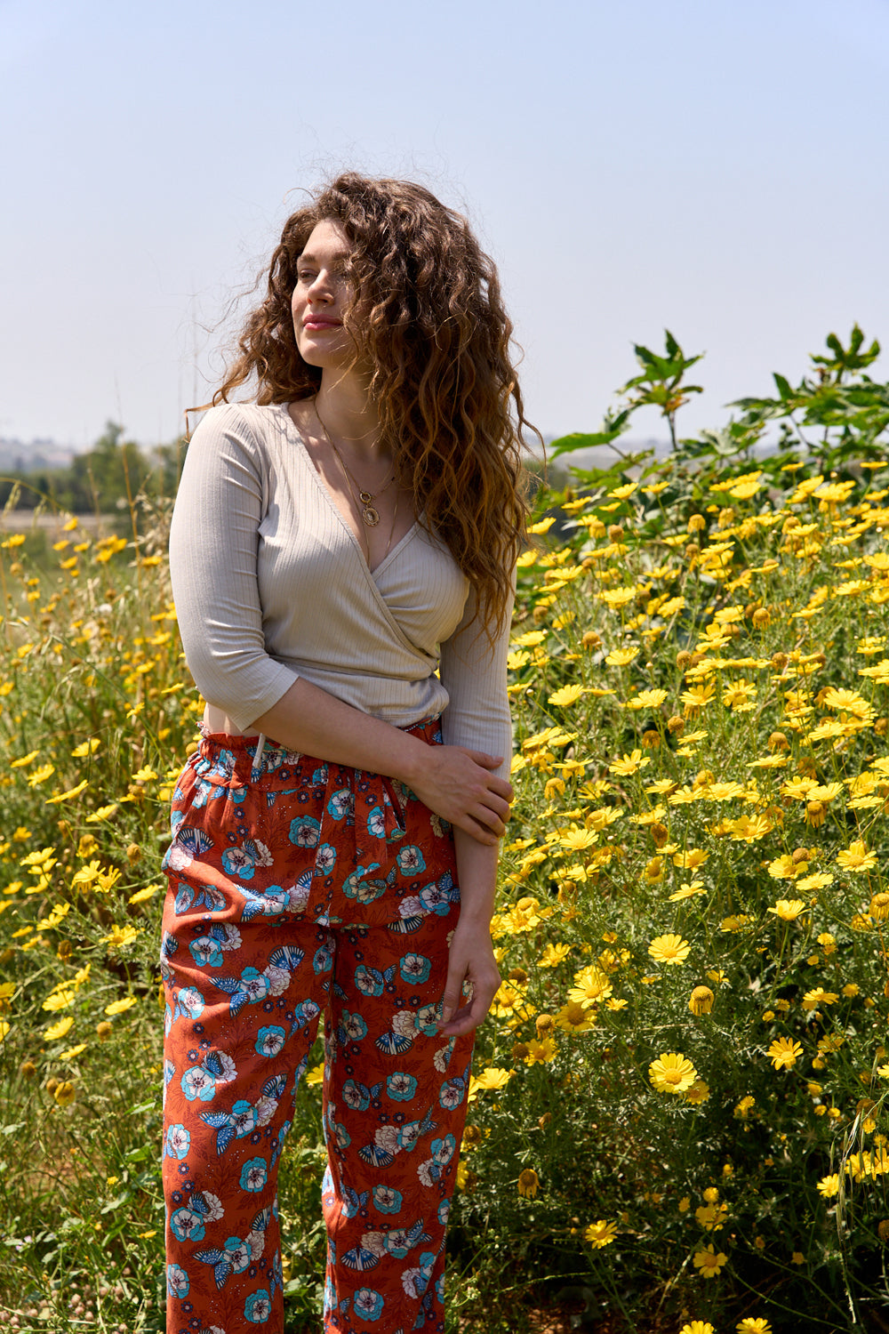 מכנסיים פאלומה פרחים