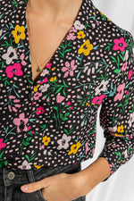 Molly gray floral print shirt 