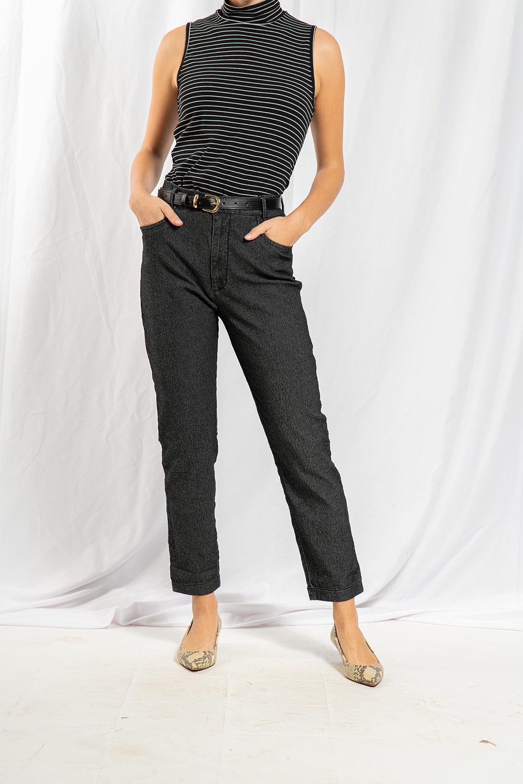 Rita black corduroy pants