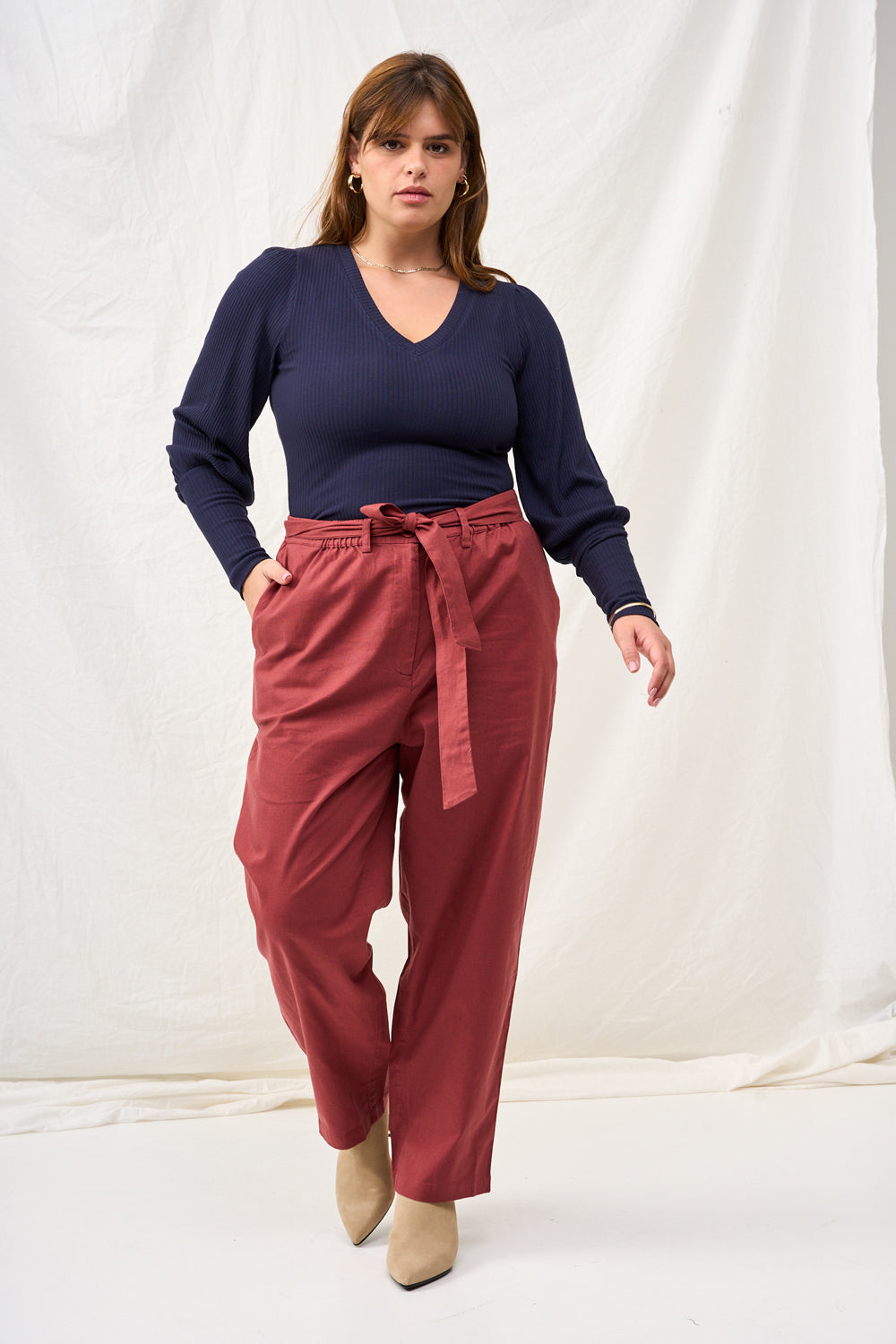 Yvonne black linen pants