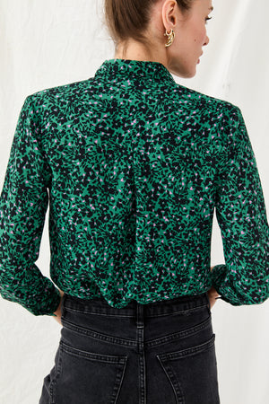 חולצת קלואי הדפס חברבורות ירוק