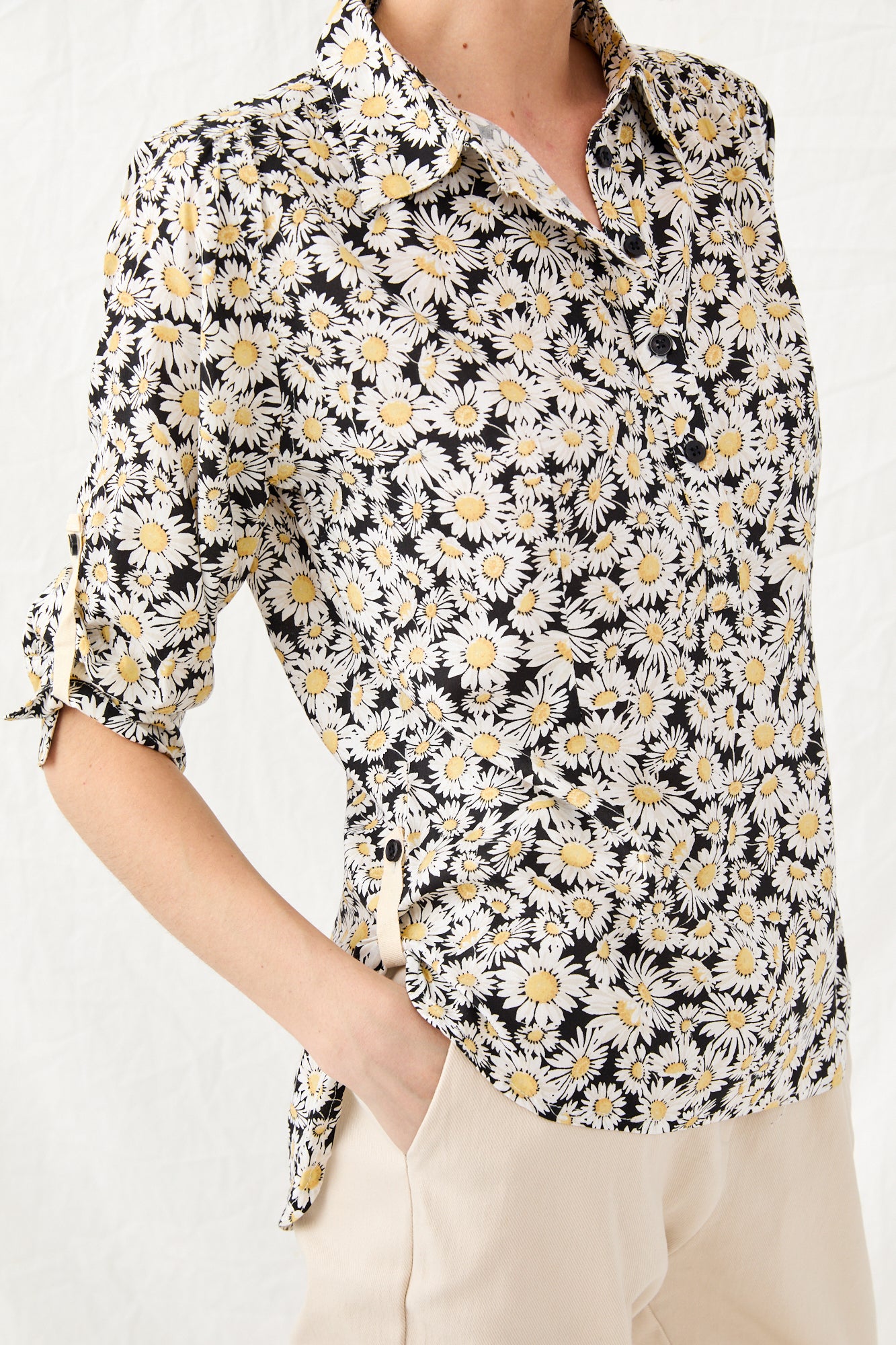 Foxy chrysanthemum print shirt