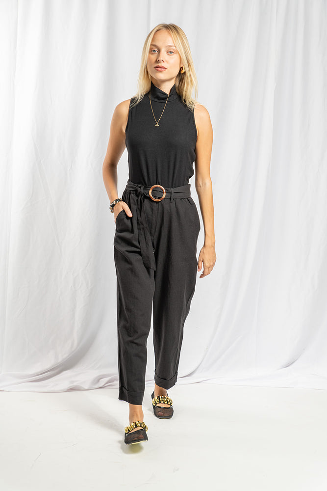 Eve black linen pants