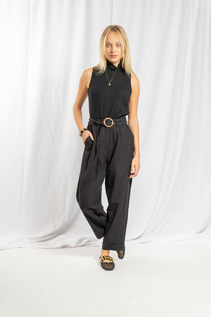 Eve black linen pants