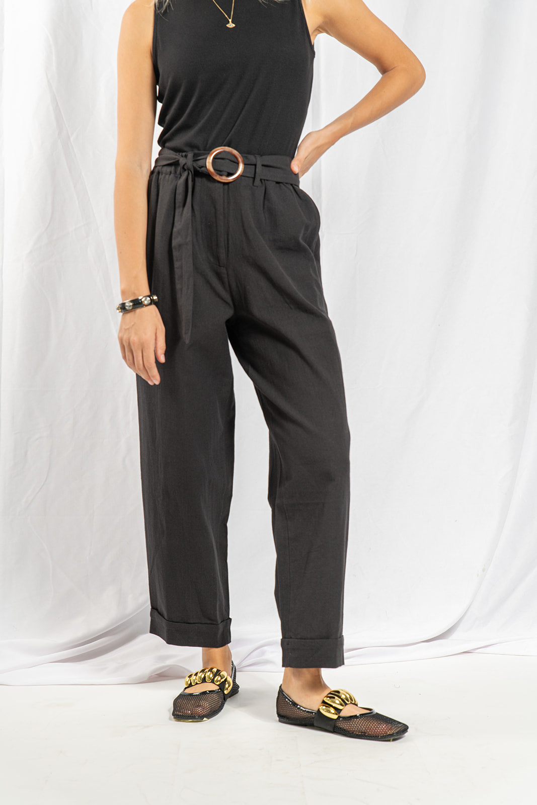 Eve black linen pants