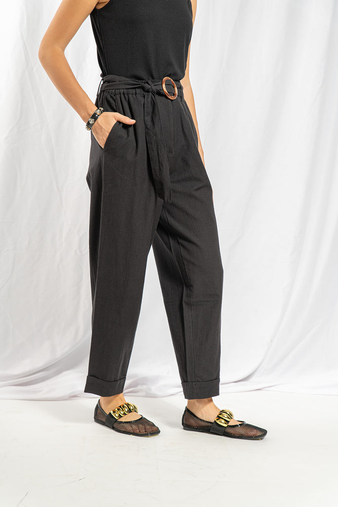 Eve black linen pants