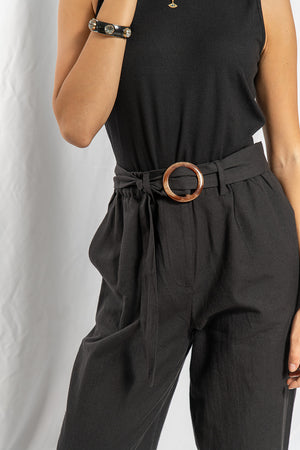 Eve black linen pants