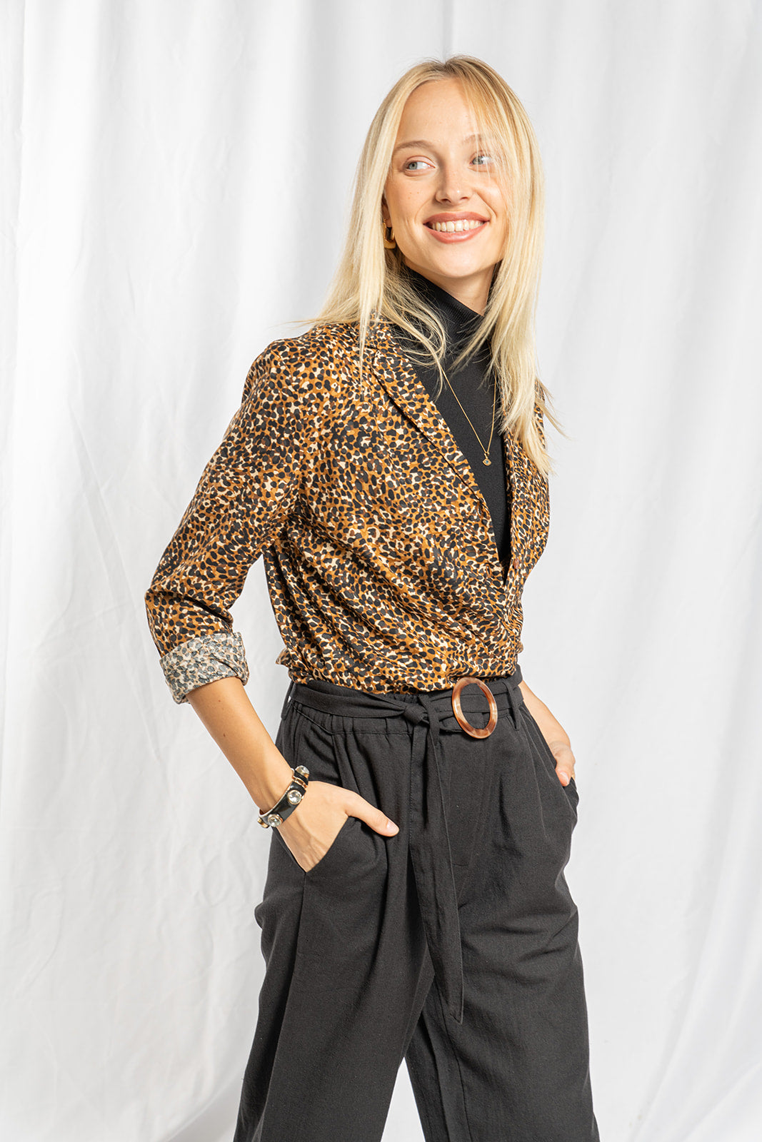 Melin shirt light polka dot print 