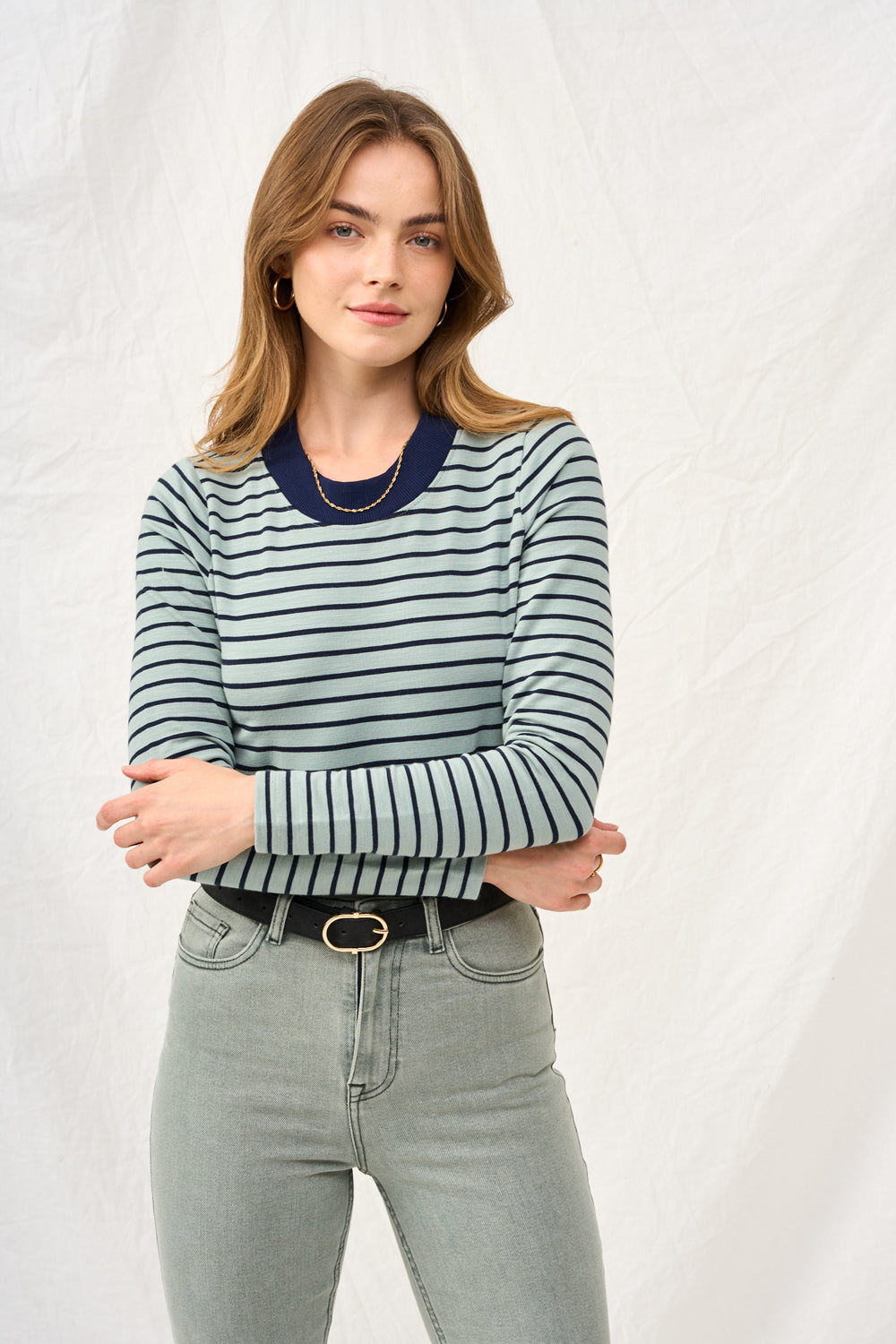 Navy black striped Kerry shirt