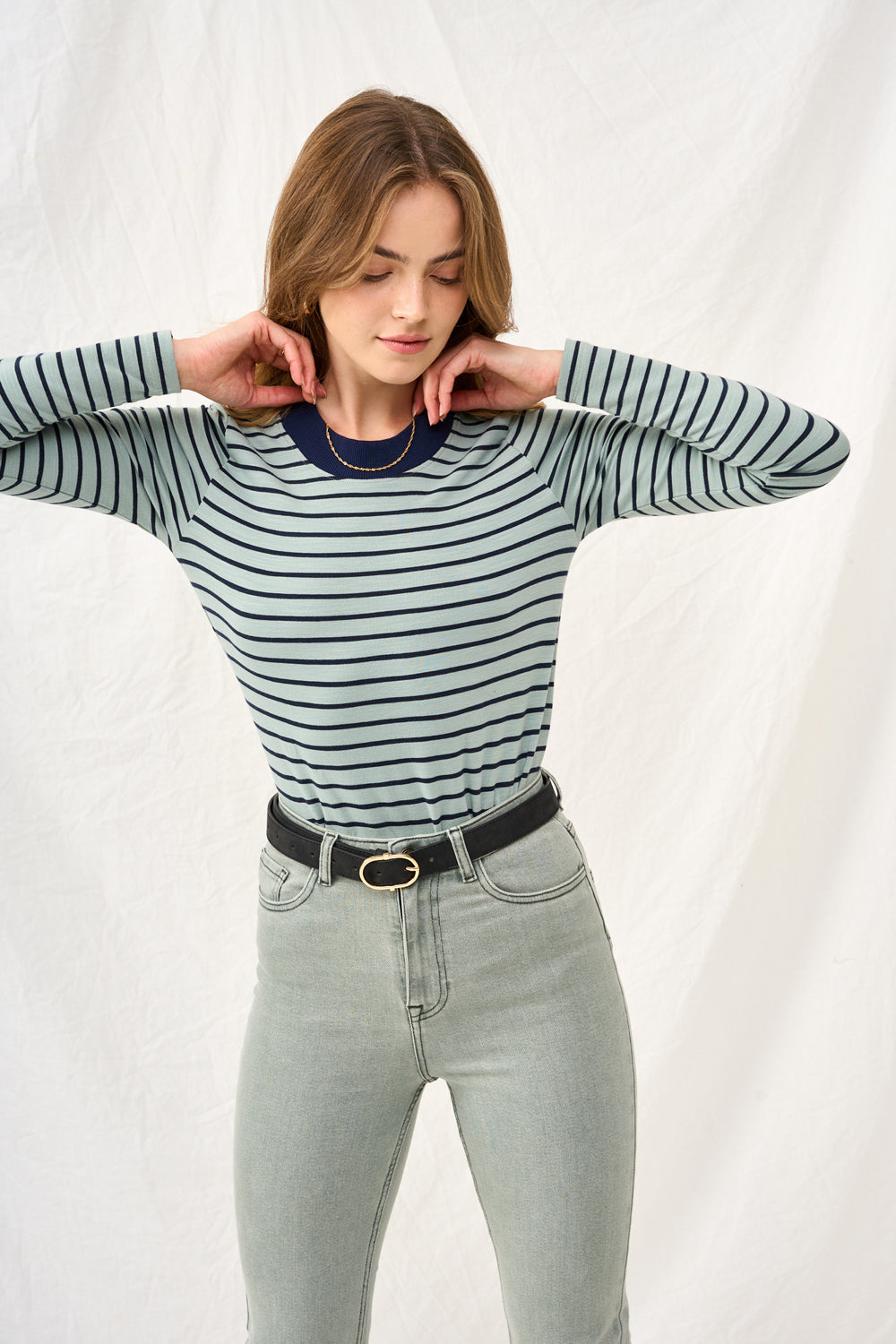 Navy black striped Kerry shirt