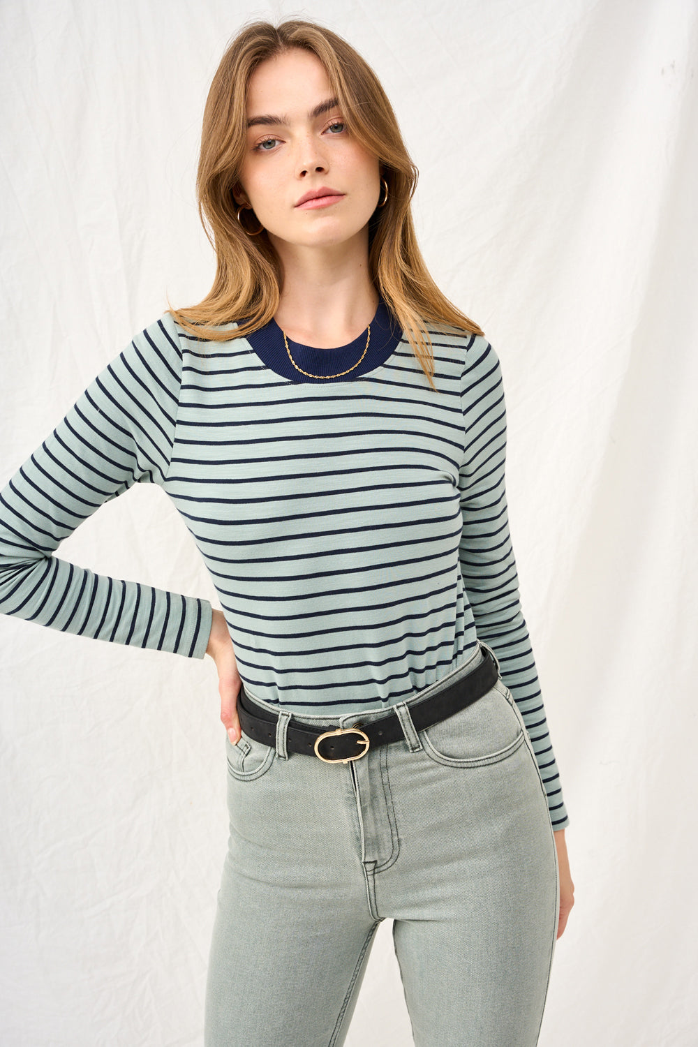 Navy black striped Kerry shirt