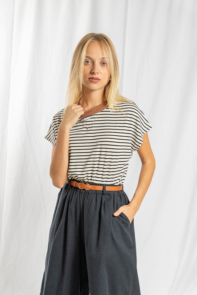 Gia black striped t-shirt