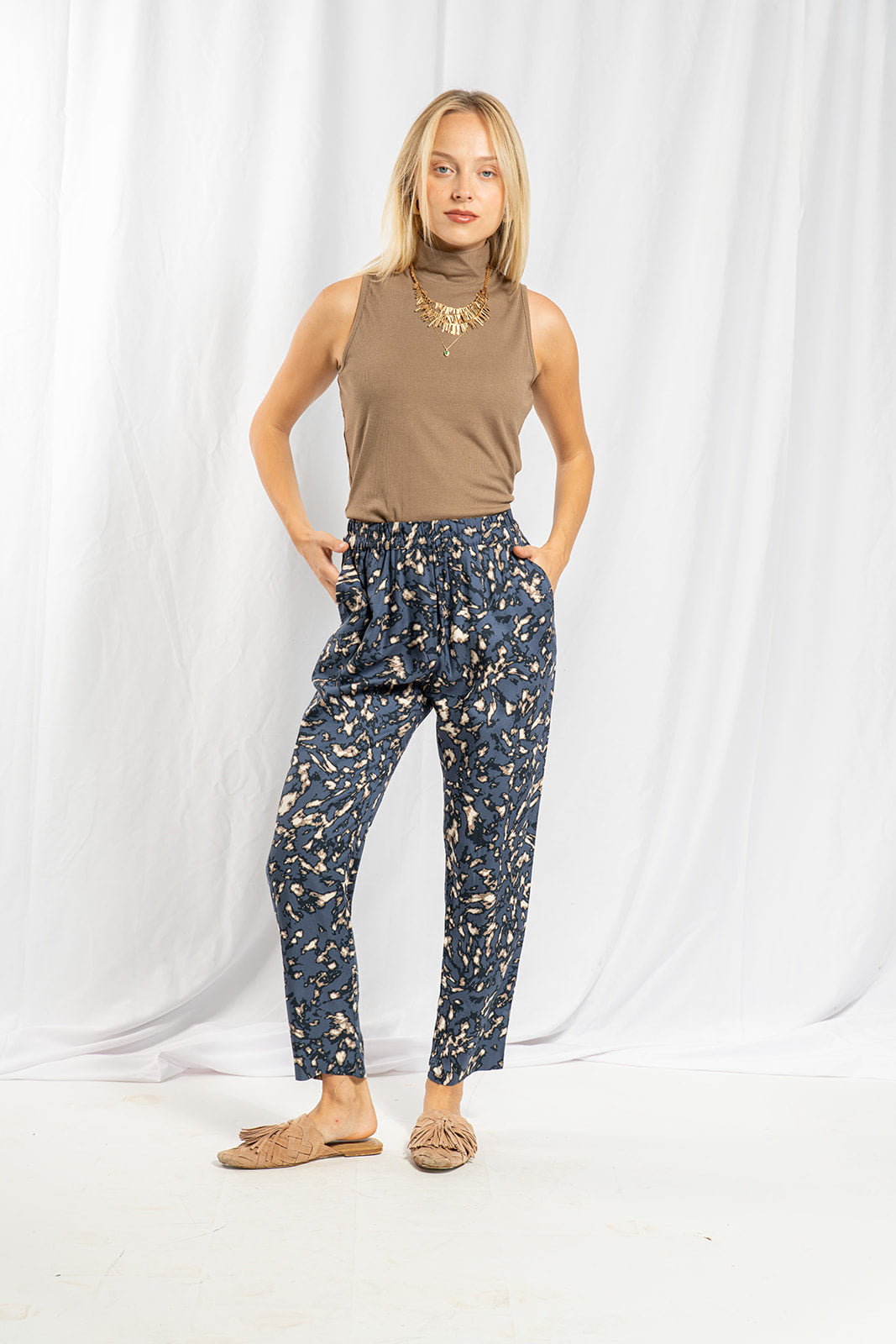 Lauren pants yellow leopard print