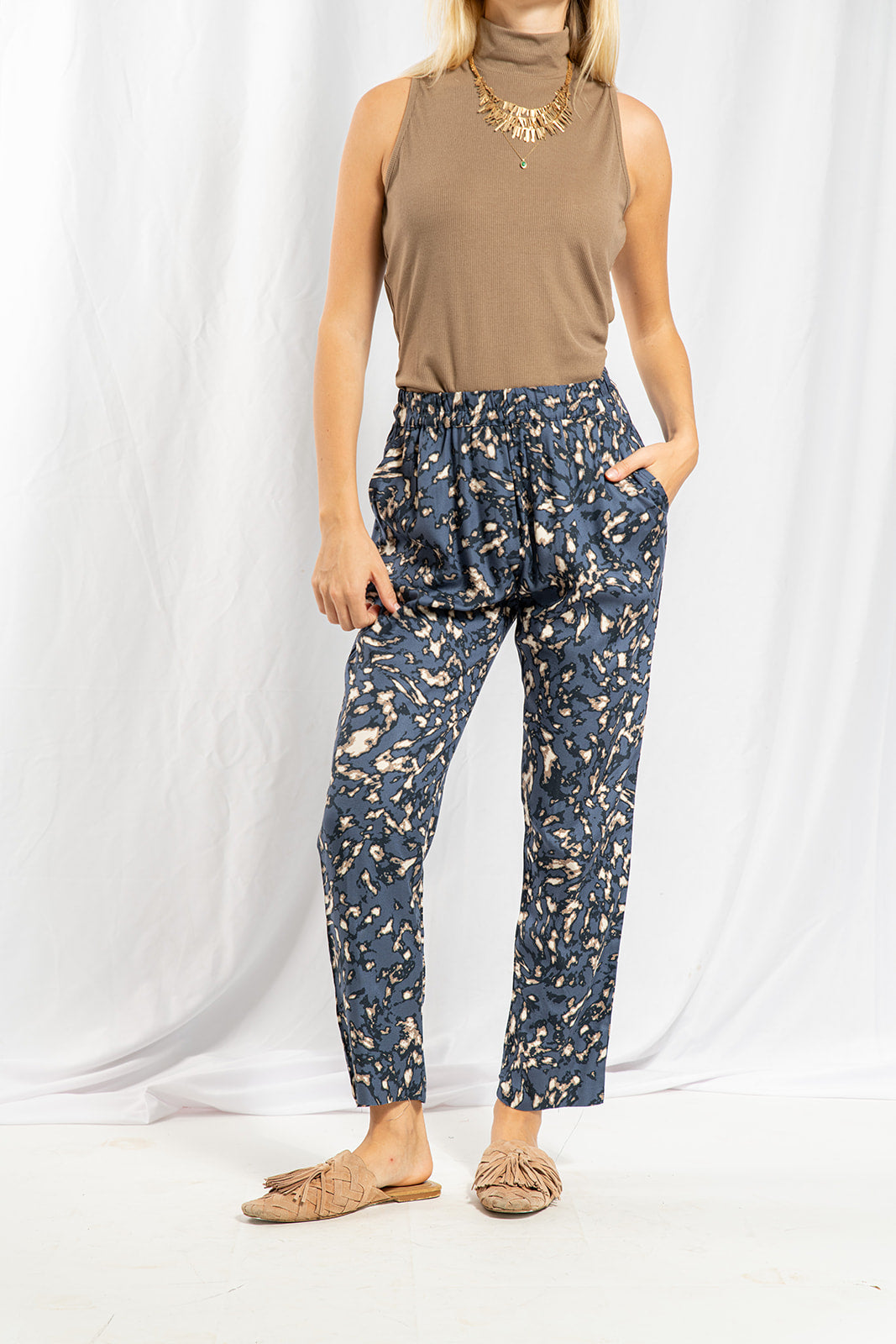 Lauren pants yellow leopard print