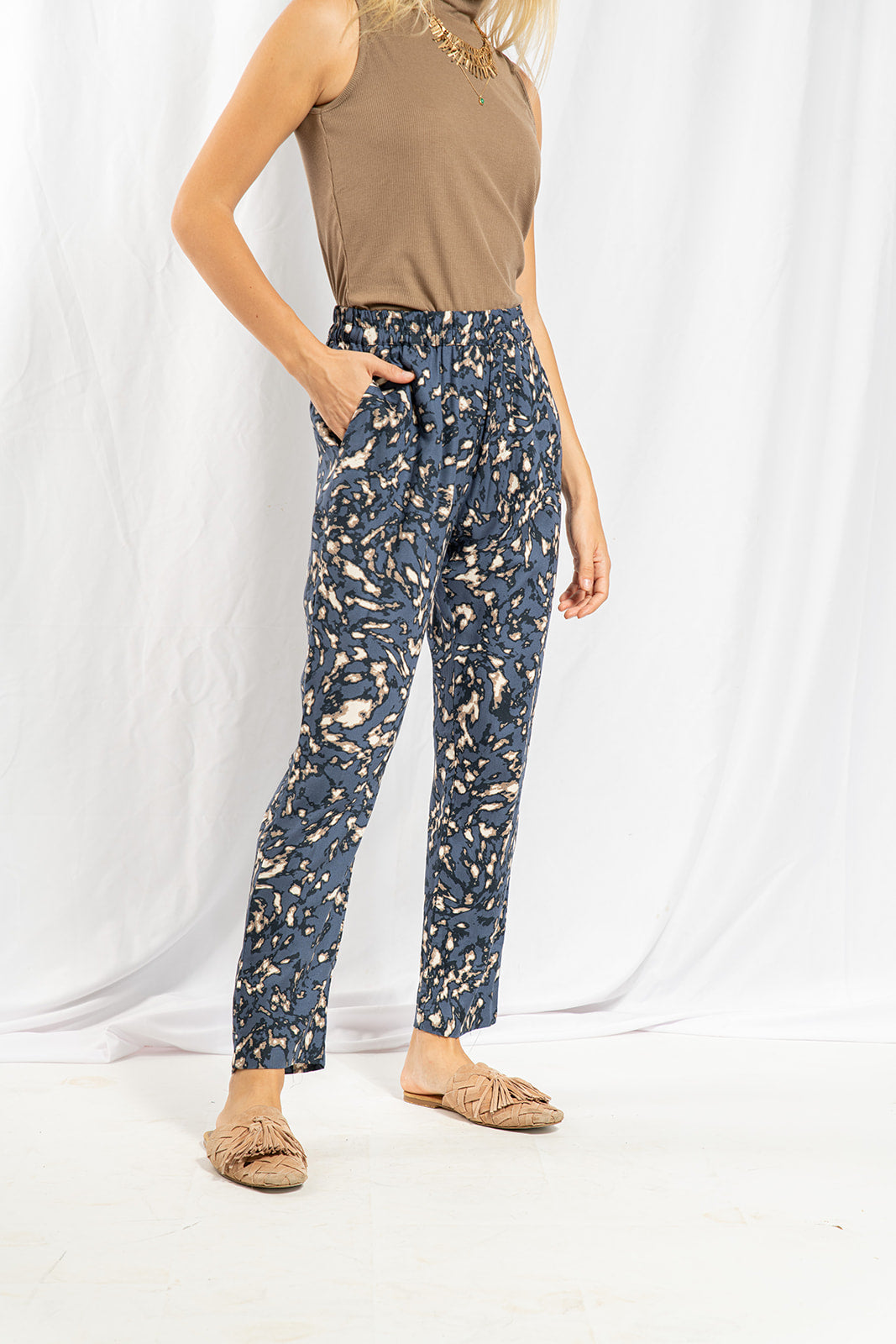 Lauren pants yellow leopard print