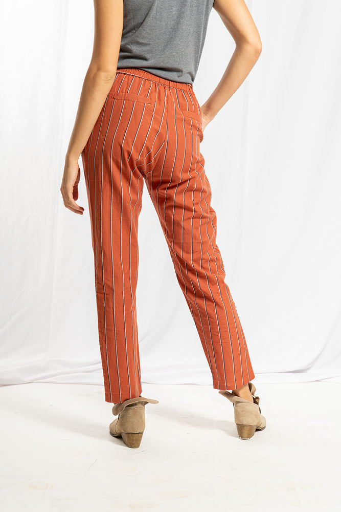 White Lauren pants with a scratchy print