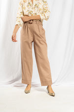 Stone-colored linen Yves pants