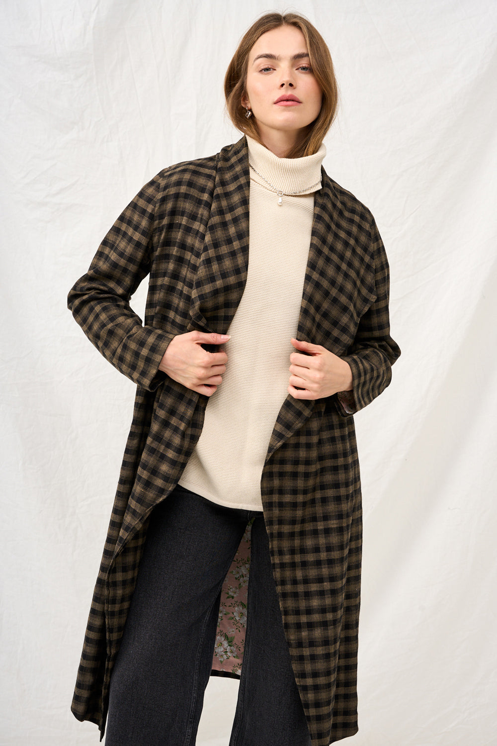 Dark plaid Charlotte coat