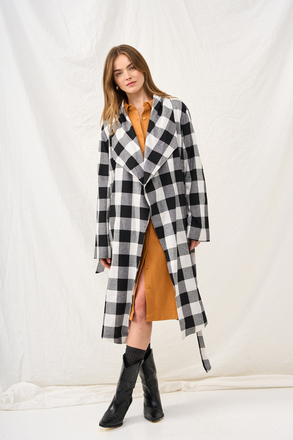 Dark plaid Charlotte coat